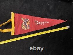 Early 1900's Rochester Red Native American New York Vintage Sports Pennant