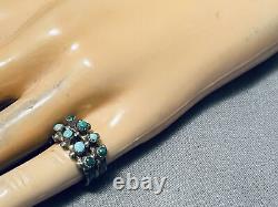 Early 1900's Vintage Navajo Ingot Silver Cerrillos Turquoise Ring