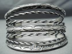 Early 1900's Vintage Navajo Sterling Silver Coil Bracelet Old