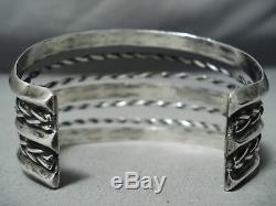 Early 1900's Vintage Navajo Sterling Silver Coil Bracelet Old