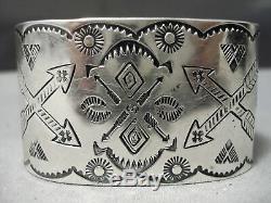Early 1900's Vintage Navajo Sterling Silver Coin Bracelet Old