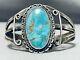 Early 1900's Vintage Navajo Turquoise Sterling Silver Bracelet