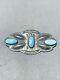 Early 1900's Vintage Navajo Turquoise Sterling Silver Pin