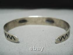 Early 1900's Vintage Navajo Whirling Logs Sterling Silver Bracelet