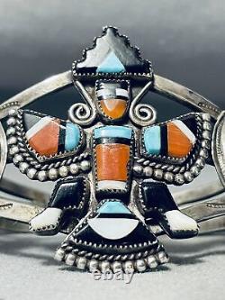 Early 1900's Vintage Zuni Turquoise Sterling Silver Bracelet Old