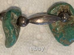 Early 1900's hand drilled turquoise nugget necklace