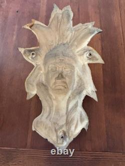 Early 1900s Allan Herschell Native American Indian Carousel Panel Vintage