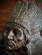 Early 1900s Antique Native American Indian Chief In Headdress Inkwell Judd Mfg