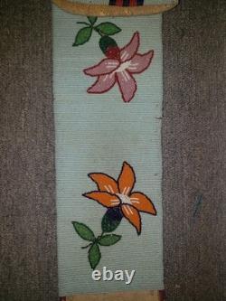 Early 1900s Crow Beaded Belt and Pouch Native American 33x5