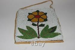 Early 1900s Native American Floral Beaded Bag Plateau Tribe (Colville)