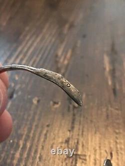 Early 1900s Sterling Silver Tlingit Womens Bracelet Long Beak Raven Alaska