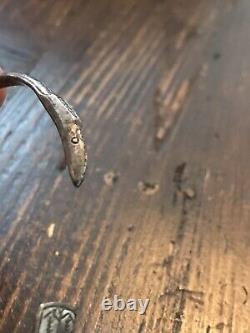 Early 1900s Sterling Silver Tlingit Womens Bracelet Long Beak Raven Alaska