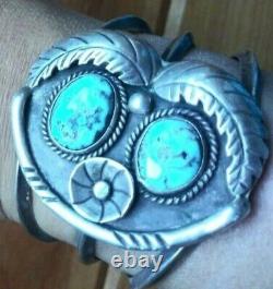 Early 1900s turquoise cuff bracelet native american old pawn