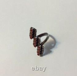 Early 1920-30 Vintage Handmade Native American NAVAJO Ring Carnelian And Silver