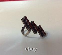 Early 1920-30 Vintage Handmade Native American NAVAJO Ring Carnelian And Silver