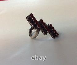 Early 1920-30 Vintage Handmade Native American NAVAJO Ring Carnelian And Silver