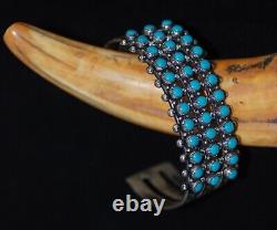 Early 1930's American Indian Navajo Old Pawn Silver Turquoise Cuff Bracelet