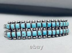 Early 1930's Vintage Zuni Turquoise Sterling Silver Bracelet