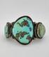 Early 1940's Navajo Coin Silver Cerrillos Turquoise Cuff Bracelet