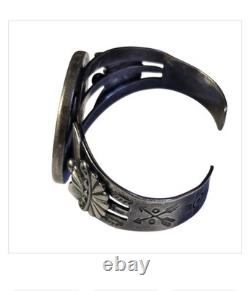 Early 1940's Vintage Navajo Sterling Silver Coin Native American Bracelet Old