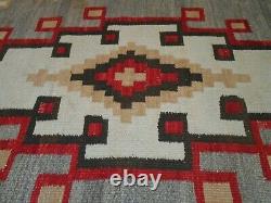 Early 20th C Antique Navajo Nat American Hand Dyed/woven Geometric Pattern Rug