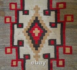 Early 20th C Antique Navajo Nat American Hand Dyed/woven Geometric Pattern Rug