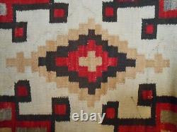 Early 20th C Antique Navajo Nat American Hand Dyed/woven Geometric Pattern Rug