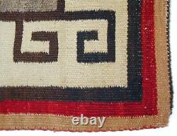 Early 20th C Antique Navajo Nat American Hand Dyed/woven Geometric Pattern Rug