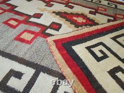 Early 20th C Antique Navajo Nat American Hand Dyed/woven Geometric Pattern Rug