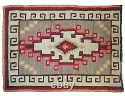 Early 20th C Antique Navajo Nat American Hand Dyed/woven Geometric Pattern Rug