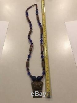 Early 20th Century Copper Tlingit Tina'a Necklace & Russian Beads Port Chilkoot