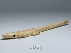 Early 20th Century Native Northwest Coast Carved Elk Antler Lizard Fetish Awl