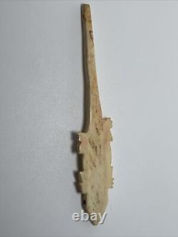 Early 20th Century Native Northwest Coast Carved Elk Antler Lizard Fetish Awl