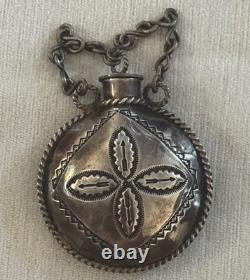 Early 20th Century Navajo Silver Tobacco Canteen