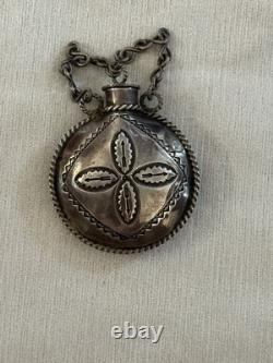 Early 20th Century Navajo Silver Tobacco Canteen