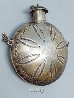 Early 20th Century Navajo Silver Tobacco Canteen