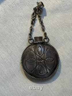 Early 20th Century Navajo Silver Tobacco Canteen
