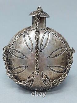 Early 20th Century Navajo Silver Tobacco Canteen