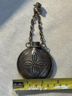 Early 20th Century Navajo Silver Tobacco Canteen