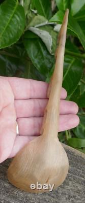 Early 20th Century Tlingit Native Carved & Bent Horn Ladles with Mother of Pearl