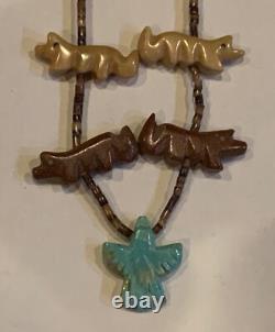 Early 20th century Zuni fetish necklace size 27