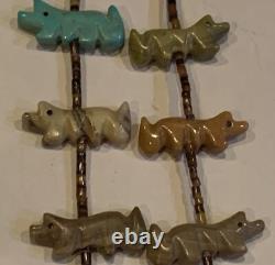 Early 20th century Zuni fetish necklace size 27