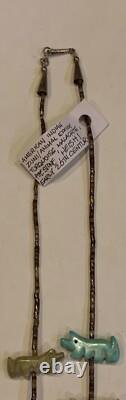 Early 20th century Zuni fetish necklace size 27