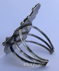 Early 3 Zuni Navajo Sterling Silver & Multi Mosaic Stone Inlay Peacock Bracelet