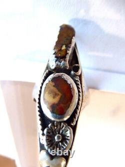 Early 50's Navajo Native American Hand Made Sterling Fire Agate Ladies Ring Sz 7