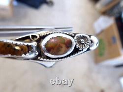 Early 50's Navajo Native American Hand Made Sterling Fire Agate Ladies Ring Sz 7