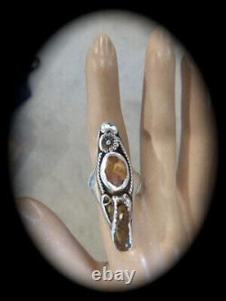 Early 50's Navajo Native American Hand Made Sterling Fire Agate Ladies Ring Sz 7