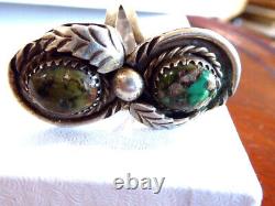 Early 50's Navajo Native American Hand Made Sterling Turquoise Ring Siz 7 Signed