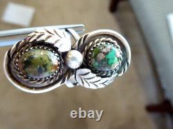 Early 50's Navajo Native American Hand Made Sterling Turquoise Ring Siz 7 Signed