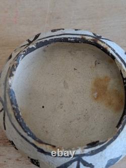 Early Acoma Pottery Native American White Black Polychrome Bowl 4 Seed Pot